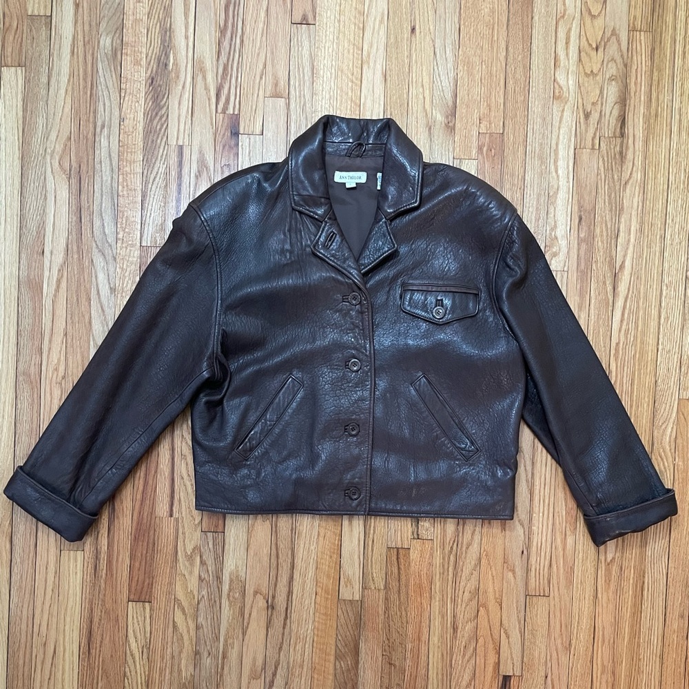 ANN TAYLOR Brown Leather Jacket